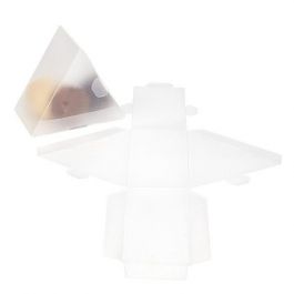 Frosted Plastiek Doosjes Driehoek 7.6x4.1x6.4cm (25 stuks) [FS355F]