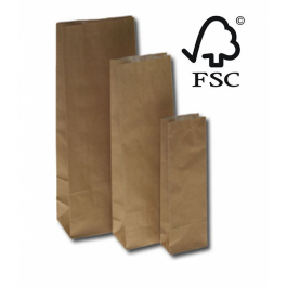 Sachet à fond plat en kraft brun avec protection intérieur imperméable 60+40 g/m² 10.5x6.5x28cm (100 pièces) [PABB1028]
