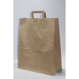 Draagtassen Papier 32x17x45cm Bruin Kraft 90 g/qm (50 stuks) [PADB9045]
