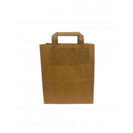 Draagtassen Papier 22x10x28cm Bruin Kraft 70 g/qm (50 stuks) [PADB7026]