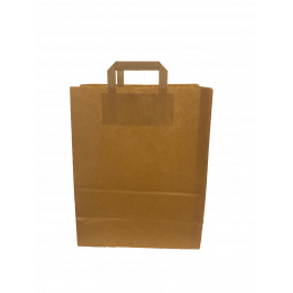 Draagtassen Papier 32x17x41cm Bruin Kraft 90 g/qm (50 stuks) [PADB9041]