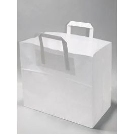 Draagtassen Papier 32x17x27cm Gebleekt Kraft 70 g/qm (50 stuks) [PADW8026]