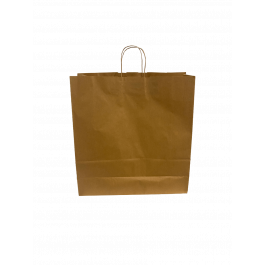Draagtassen Papier Bruin 45x17x48cm Kraft Papier 100 grams met gedraaid handvat (50 stuks) [PAMB4548]