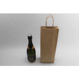 Draagtassen voor Flessen 14x8x39cm Kraft papier 110 g/m (50 stuks) [PAWF1439BR]