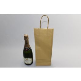 Draagtassen voor Flessen Goud 14x8x39cm Kraft papier 110 g/m (50 stuks) [PAWF1439GO]