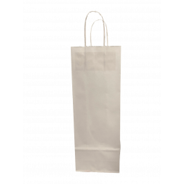 Draagtassen voor Flessen Wit 14x8x39cm Kraft papier 110 g/m (50 stuks) [PAWF1439W]