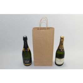 Draagtassen voor Flessen Bruin 18x8x39cm Kraft papier 100 g/m (50 stuks) [PAWF1839]