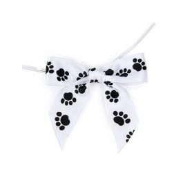 Noeuds pré-noués Imprimé Pattes de chien 8,9cm (25 pièces) [PBOWP]