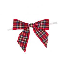 Noeuds pré-noués Rouge à carreaux 8,9cm (25 pièces) [PBOWR]