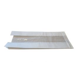 Sac à Soufflets avec Fenêtre, 16x8x38cm, 40 g/m2 kraft - 20 microns BOPP (100 pcs) [PAHV1638]