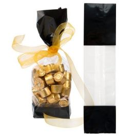 Bedrukte Zakken Zwart 6,7x4,8x27,3cm met zijvouw (100 stuks) [G2BK]