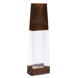 Bedrukte Zakken Bruin 6,7x4,8x27,3cm met zijvouw (100 stuks) [G2BN]