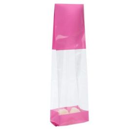 Bedrukte Zakken Roze 6,7x4,8x27,3cm met zijvouw (100 stuks) [G2PK]