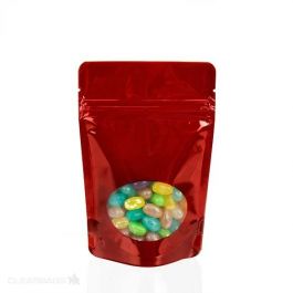 Stazakken Rood met ovaal Venster 10x6x15cm | 57 gram (100 stuks) [ZBGO2R]