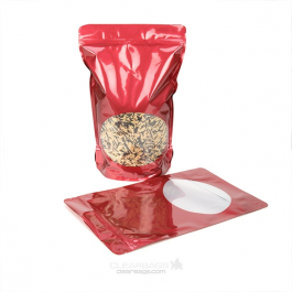 Stazakken Rood met ovaal Venster 23x12x34,5cm | 907 gram (100 stuks) [ZBGO6R]