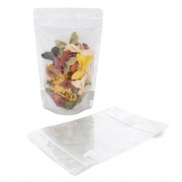 Doypack en papier de riz transparent/argent 13x7.9x20.6cm | 113 grammes (100 pièces) [ZBGR3SC]