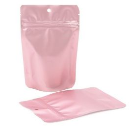 Doypack Rose métallisé avec trou de suspension 10.2 x 6 x 15.2 cm (57 g) (100 Pièces) [ZBGM2RG]