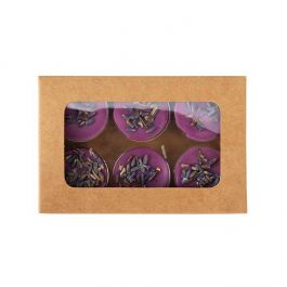 Boites kraft avec inserts ronds pour bonbons artisanaux 7x2.1x10.3cm (25 pièces) [CNDYR275]