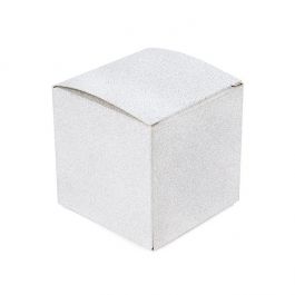 Boîte pliante Argenté pailletée 7,6x7,6x7,6cm (25 Pièces) [FB2SG]