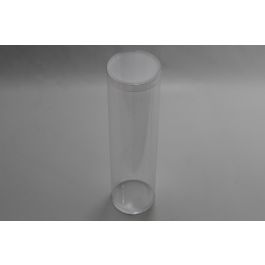 Plastiek Koker Rond 5x25cm vaste Bodem en los Deksel (25 stuks) [KJ-5X25V]