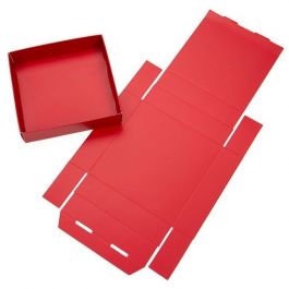 Fond boîtes-cadeaux en kraft rouge 10,5x2,5x10,8cm (25 pièces) [RD99]