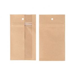 Sachets Zip Kraft avec fenêtre verticale 7,6x11,4 cm (100 pièces) [HZBV3K]