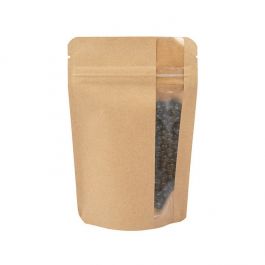 Stazakken kraft met Verticaal venster 10.2 x6x15.2 cm (100 stuks) [ZBGV2K]