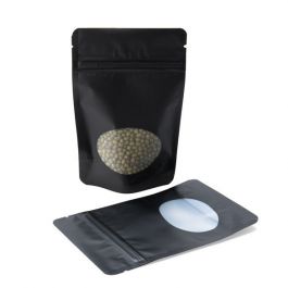 Stazakken Mat Zwart met ovaal Venster 10x6x15cm | 57 gram (100 stuks) [ZBGO2MB]