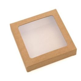 Kraftdoosjes met Venster 10,5x2,2x10,5cm (25 stuks) [WKRG245]