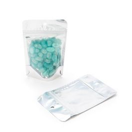 Sac à fermeture hermétique à font métallisé et dos noir, 8x5x13cm Trou Suspension Rond (100 Pieces) [ZBGB1H]