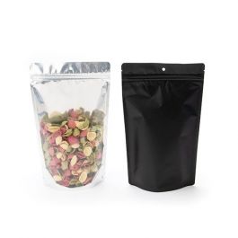 Stazakken Transparant/Zwart 17x9x28,5cm | 340 gram met rond ophanggat (100 stuks) [ZBGB4H]