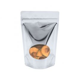 Doypack argent métallisé avec fenêtre 14.9x8.9x23.2cm (312 g) (100 Pièces) [ZBGMO7S]