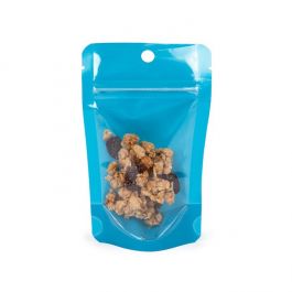 Doypack Transparent/Bleu Fluo 7,9x5,1x13cm (100 pièces) [ZBGN1BL]