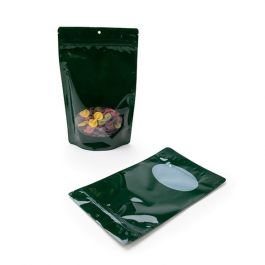 Stazakken Groen met ovaal Venster 17x9x28,5cm | 340 gram met rond ophanggat (100 stuks) [ZBGO4HGH]