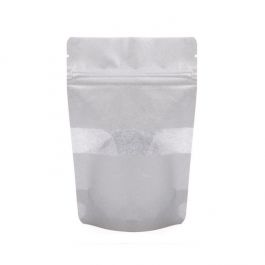 Sac en papier de riz argenté, 10.2 x 6 x 15.2 cm (57 g) (100 Pieces) [ZBGR2S]