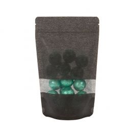 Doypack en papier de riz noir, 13 x 7,9 x 20,6 cm (113 g) (100 pièces) [ZBGR3B].