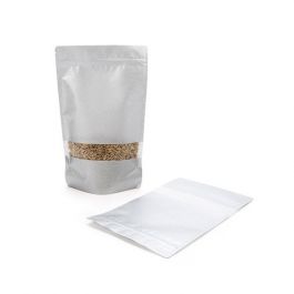 Sachet en papier de riz argenté 17.1 x 8.9 x 28.6 cm (340 g) (100 pièces) [ZBGR4S]