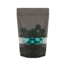 Doypack en papier de riz noir avec fenêtre 14,9 x 8,9 x 23,2 cm (312 g) (100 pièces) [ZBGR7B].