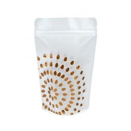Doypack Glacé avec fleur d'or 13x7,9x20,6 cm (25 pièces) [ZBGSW3BG]