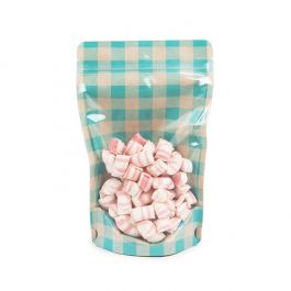 Doypack Transparent/Bleu Pastel Plaid 13x7,9x20,6 cm (25 pièces) [ZBGSW3BLP]
