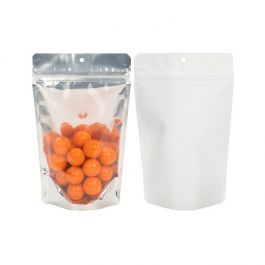 Stazakken Transparant/Wit 13x8x20,5cm | 113 gram met ophanggat (100 stuks) [ZBGW3H]