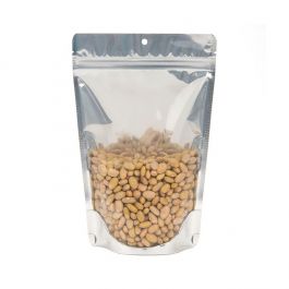 White Backed Stand Up Zipper Pouch  15 x 9 x 23 cm with Hang Hole (100 Pieces) [ZBGW7H]