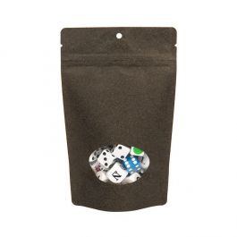 Stazakken Kraft Zwart met ovaal Venster en ophanggat 13x8x20,5cm | 113 gram (100 stuks) [ZBGO3BKH]