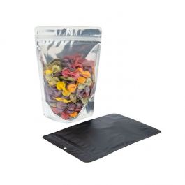 Black Backed Stand Up Zipper Pouch 15 x 9 x 23 cm with Hang Hole (100 Pieces) [ZBGB7H]