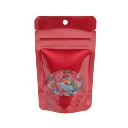Stazakken Rood met ovaal Venster 8x5x13cm | 28 gram met ophanggat (100 Stuks) [ZBGO1RH]