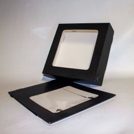 Boîte noire en kraft avec fenêtre transparente 21.5x6x21.5 cm (25 pièces) [TBB21216]